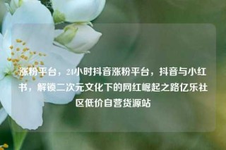 涨粉平台，24小时抖音涨粉平台，抖音与小红书，解锁二次元文化下的网红崛起之路亿乐社区低价自营货源站