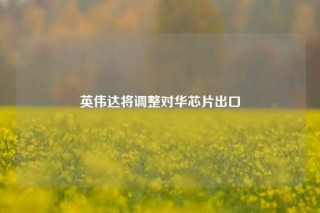 英伟达将调整对华芯片出口