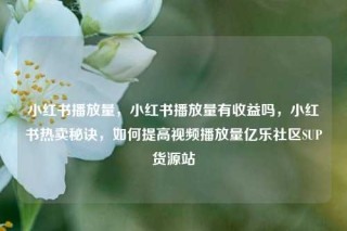 小红书播放量，小红书播放量有收益吗，小红书热卖秘诀，如何提高视频播放量亿乐社区SUP货源站