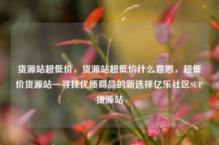 货源站超低价，货源站超低价什么意思，超低价货源站—寻找优质商品的新选择亿乐社区SUP货源站