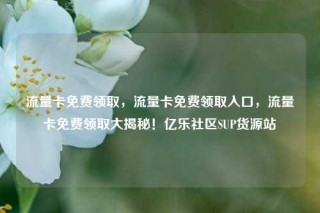 流量卡免费领取，流量卡免费领取入口，流量卡免费领取大揭秘！亿乐社区SUP货源站
