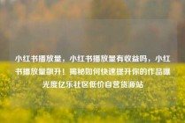 小红书播放量，小红书播放量有收益吗，小红书播放量飙升！揭秘如何快速提升你的作品曝光度亿乐社区低价自营货源站