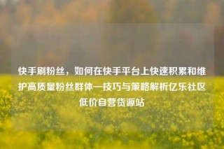 快手刷粉丝，如何在快手平台上快速积累和维护高质量粉丝群体—技巧与策略解析亿乐社区低价自营货源站
