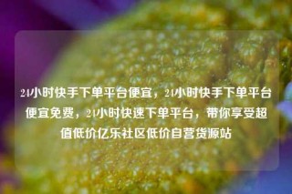 24小时快手下单平台便宜，24小时快手下单平台便宜免费，24小时快速下单平台，带你享受超值低价亿乐社区低价自营货源站