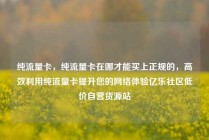 纯流量卡，纯流量卡在哪才能买上正规的，高效利用纯流量卡提升您的网络体验亿乐社区低价自营货源站