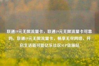 联通19元无限流量卡，联通19元无限流量卡可靠吗，联通19元无限流量卡，畅享无尽网络，开启生活新可能亿乐社区SUP货源站