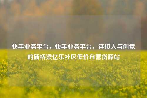 快手业务平台	，快手业务平台，连接人与创意的新桥梁亿乐社区低价自营货源站  第1张
