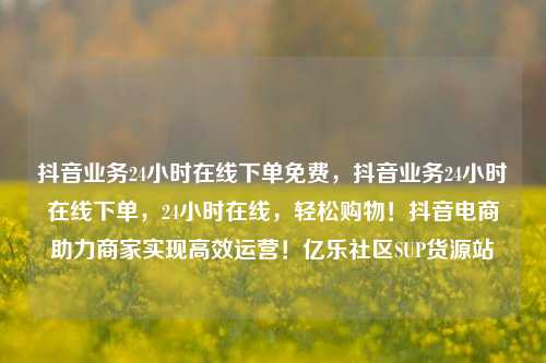 抖音业务24小时在线下单免费	，抖音业务24小时在线下单，24小时在线，轻松购物！抖音电商助力商家实现高效运营！亿乐社区SUP货源站  第1张
