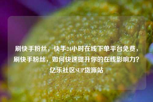 刷快手粉丝，快手24小时在线下单平台免费，刷快手粉丝	，如何快速提升你的在线影响力？亿乐社区SUP货源站  第1张
