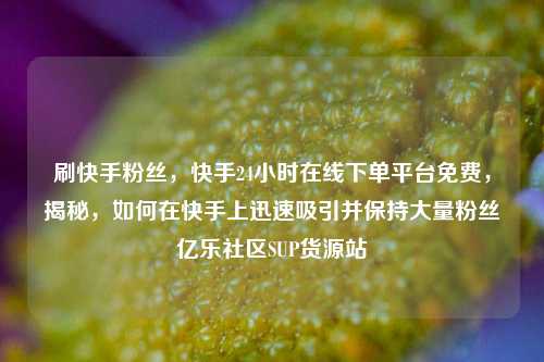 刷快手粉丝	，快手24小时在线下单平台免费，揭秘，如何在快手上迅速吸引并保持大量粉丝亿乐社区SUP货源站  第1张