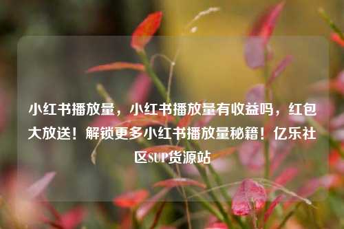 小红书播放量，小红书播放量有收益吗	，红包大放送！解锁更多小红书播放量秘籍！亿乐社区SUP货源站  第1张