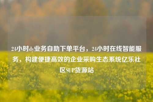 24小时dy业务自助下单平台，24小时在线智能服务，构建便捷高效的企业采购生态系统亿乐社区SUP货源站  第1张