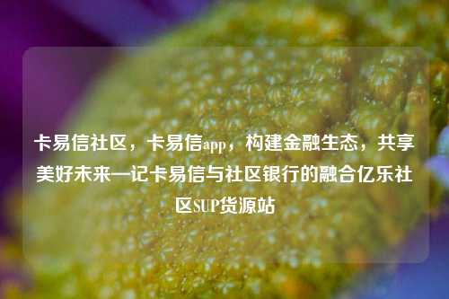 卡易信社区，卡易信app，构建金融生态	，共享美好未来—记卡易信与社区银行的融合亿乐社区SUP货源站  第1张